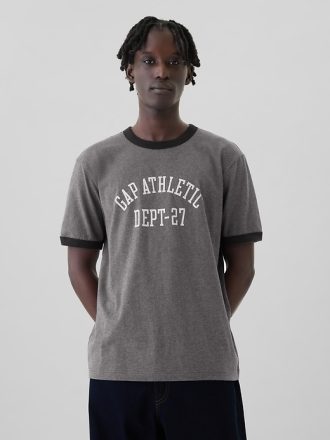 Atletisk logotyp grafisk T-shirt