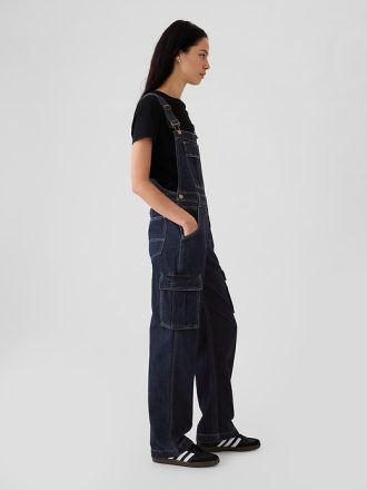 Avslappnad Denim Cargo Overall