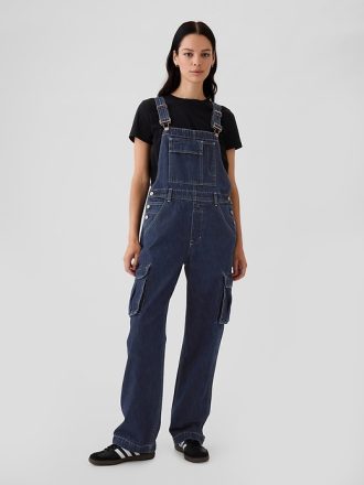 Avslappnad Denim Cargo Overall