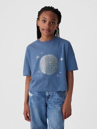 Avslappnad grafisk T-shirt för barn