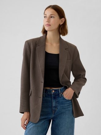 Avslappnad pläd blazer