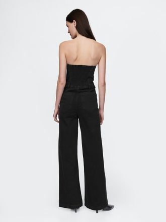 Axelbandslös Denim Jumpsuit