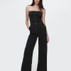 Axelbandslös Denim Jumpsuit