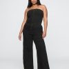 Axelbandslös Denim Jumpsuit