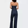 Axelbandslös Denim Jumpsuit