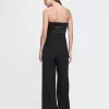 Axelbandslös Mixed Media Jumpsuit