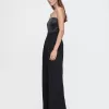 Axelbandslös Mixed Media Jumpsuit