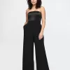 Axelbandslös Mixed Media Jumpsuit