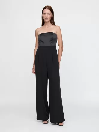 Axelbandslös Mixed Media Jumpsuit