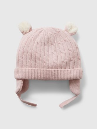 Baby CashSoft Sherpa-fodrad Bear Beanie