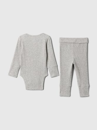 Baby Grow-With Me Rib Outfit Set