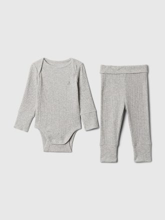 Baby Grow-With Me Rib Outfit Set