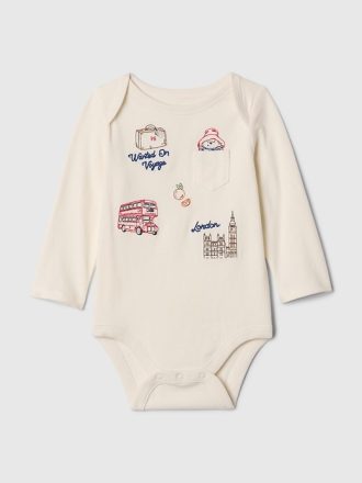 Baby Paddington Broderad Bodysuit i ekologisk bomull