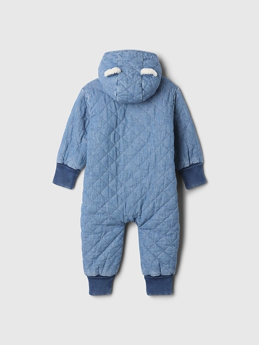 Baby Quiltad Cozy Chambray One-Piece Baby Quiltad Cozy Chambray One-Piece