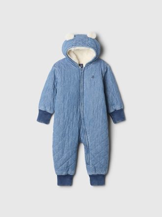 Baby Quiltad Cozy Chambray One-Piece