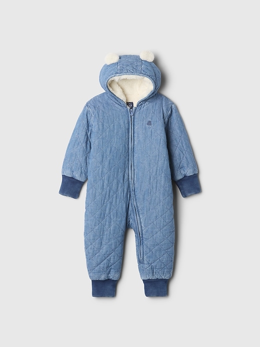 Baby Quiltad Cozy Chambray One-Piece Baby Quiltad Cozy Chambray One-Piece