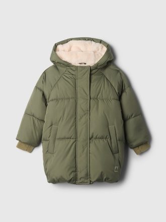 Baby & Återvunnen, tung Sherpa-fodrad PrimaLoft® Pufferjacka för småbarn