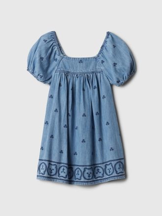 Baby & Broderad denimklänning för småbarn