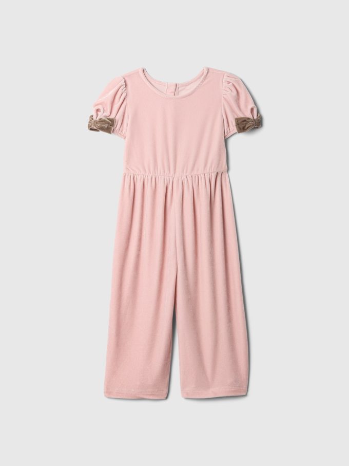 Baby & Jumpsuit för småbarn i velour med rosett Baby & Jumpsuit för småbarn i velour med rosett