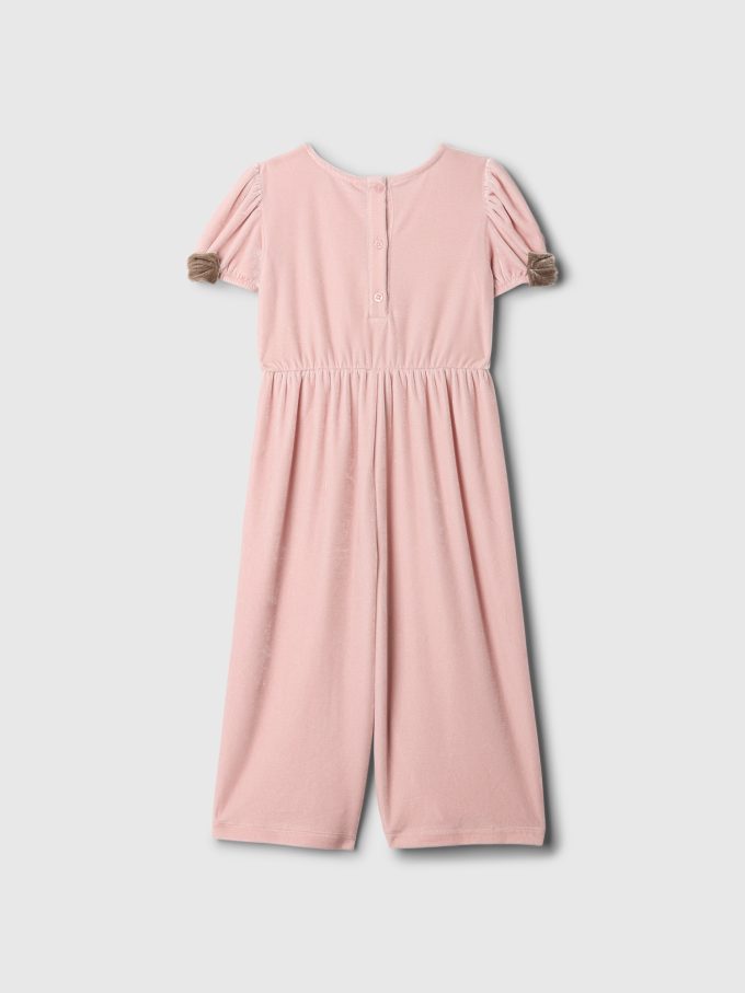 Baby & Jumpsuit för småbarn i velour med rosett Baby & Jumpsuit för småbarn i velour med rosett