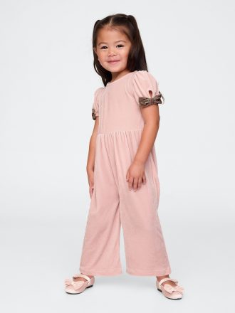Baby & Jumpsuit för småbarn i velour med rosett