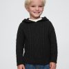 Baby & Kabelstickad tröja med huva för småbarn