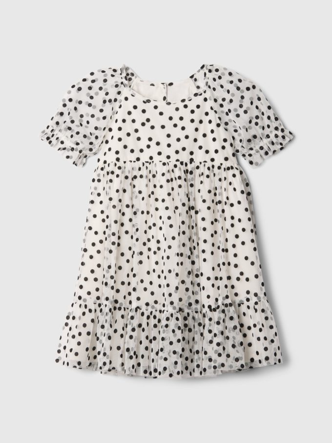 Baby & Puffärm för småbarn Polka Dot Tyll Klänning Baby & Puffärm för småbarn Polka Dot Tyll Klänning