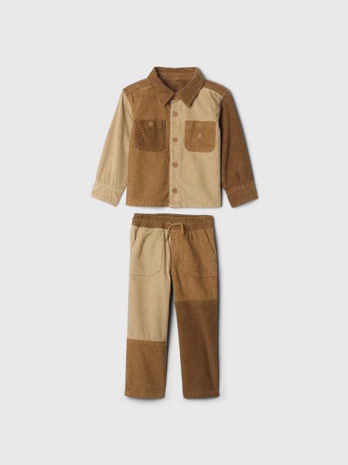 Baby & Småbarn Colorblock Corduroy Outfit Set