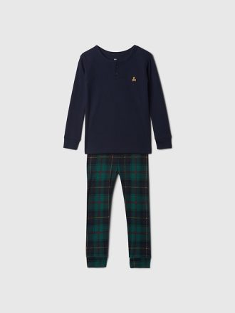 Baby & Småbarn Ekologisk Borstad bomull Henley PJ Set