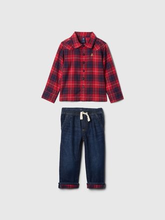 Baby & Småbarn Flanell Outfit Set