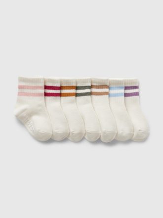 Baby & Småbarn Varsity Stripe Quarter Crew strumpor (7-pack)