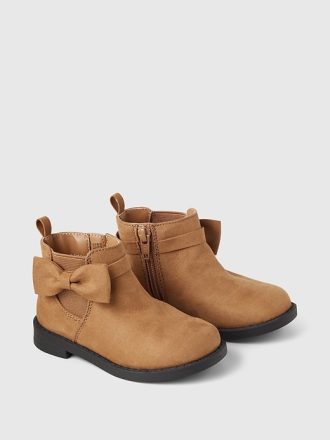 Baby & Småbarn Vegan Mocka Bow Ankel Boots