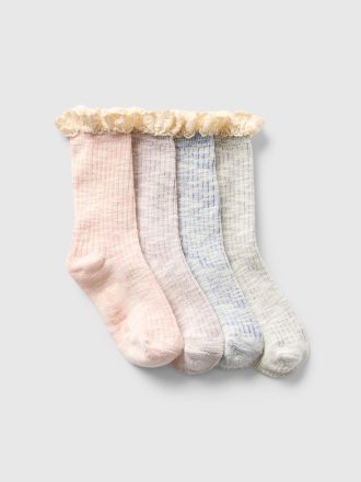Baby & Småbarnssockor med volanger (4-pack)