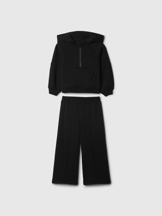 Baby & Sweatset med luvtröja med halv dragkedja för småbarn