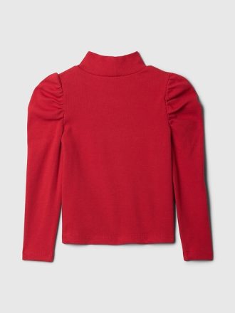 Baby & Toddler Puff Sleeve Rib Mockneck