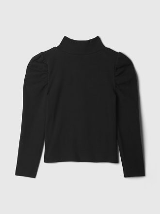 Baby & Toddler Puff Sleeve Rib Mockneck