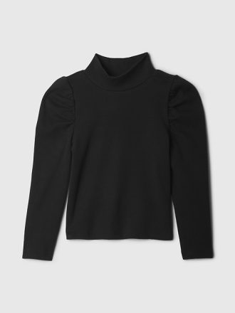 Baby & Toddler Puff Sleeve Rib Mockneck
