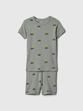 Baby &amp; Kort PJ-set av ekologisk bomull för småbarn