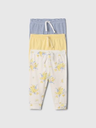 Baby ekologisk bomull First Favorites Pull-On byxor (3-pack)