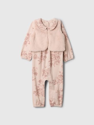 Baby fuskpälsväst Outfit Set