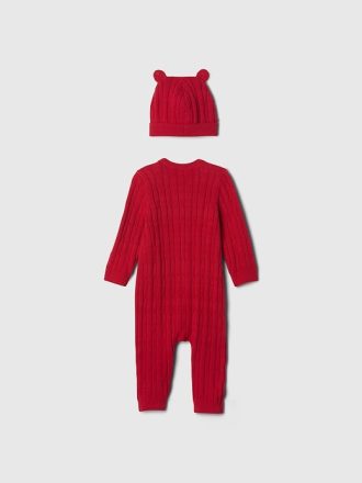 Baby kabelstickad tröjaset