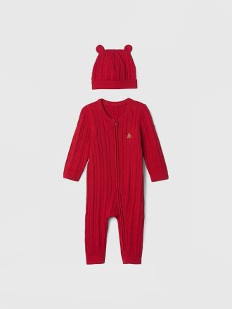 Baby kabelstickad tröjaset