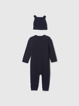 Baby kabelstickad tröjaset