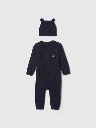 Baby kabelstickad tröjaset