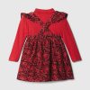 Baby turtleneck volang Pinafore Klänning Set Baby turtleneck volang Pinafore Klänning Set