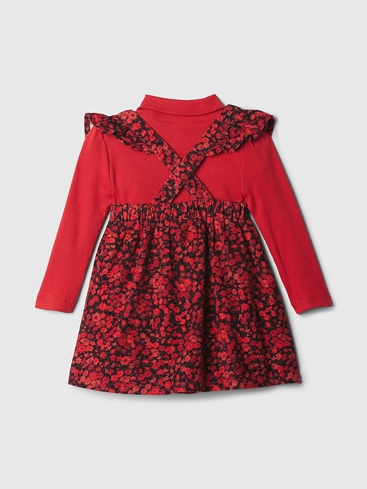 Baby turtleneck volang Pinafore Klänning Set Baby turtleneck volang Pinafore Klänning Set
