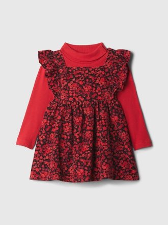 Baby turtleneck volang Pinafore Klänning Set