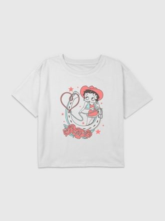Barn Betty Boop Cowgirl grafisk Boxy Crop T-shirt