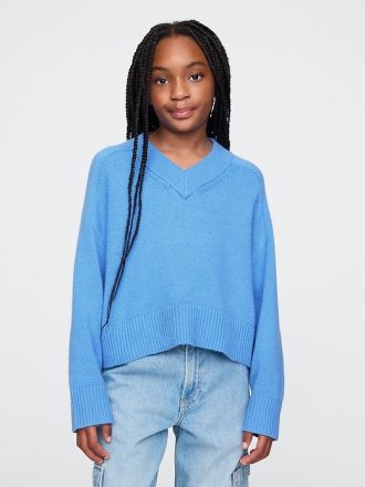 Barn CashSoft tröja med V-ringad oversize