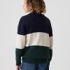 Barn Colorblock Pullover-tröja med halv dragkedja